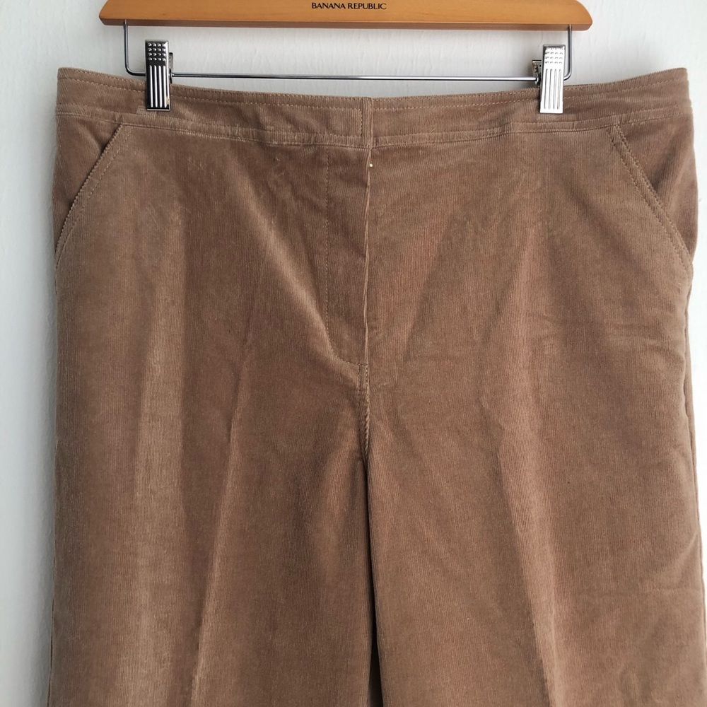 St. John Sport size 12 Beige Straight Leg Corduroy Dress Pants - Picture 2 of 9
